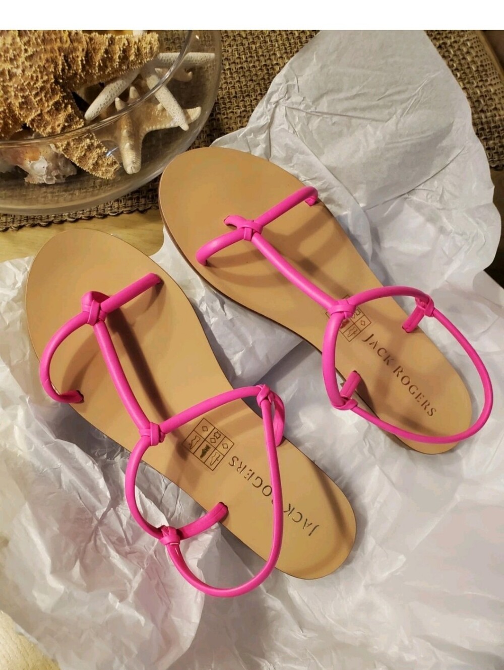 Jack Rogers Bea Sandal Bright Pink T-Strap Sandals
